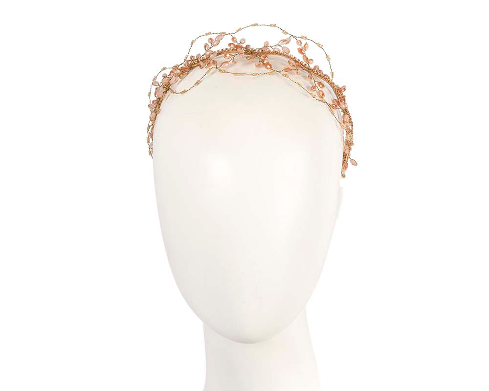 Exclusive gold headband fascinator by Cupids Millinery CU428-0